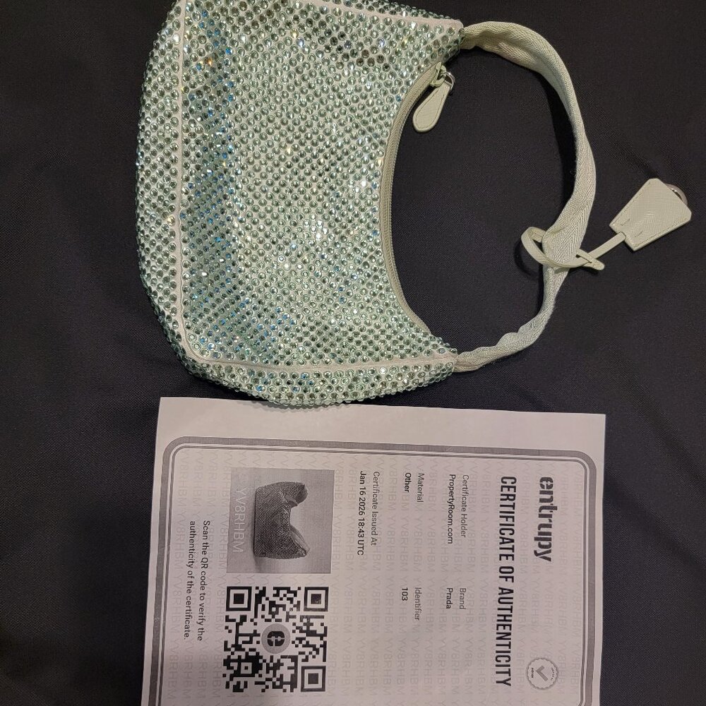 PRADA Re-edition 2000 Satin Mini Crystal Handbag